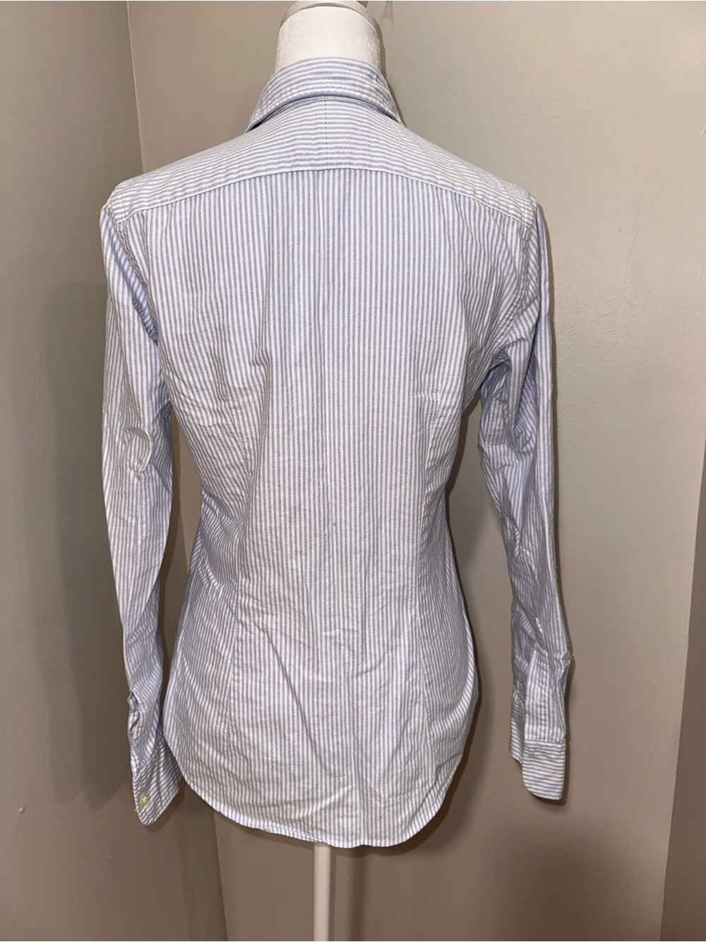 Ralph Lauren Womens Blue White Striped Button Down Shirt Size 2 - Picture 4 of 11